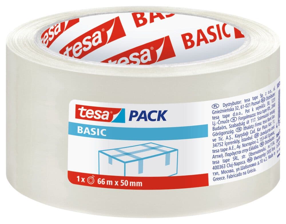 Tesa pack 50mm x 66m Glært PVC án strika