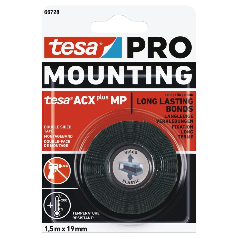 Tesa Pro Mounting ACXplus MP svart 19mm